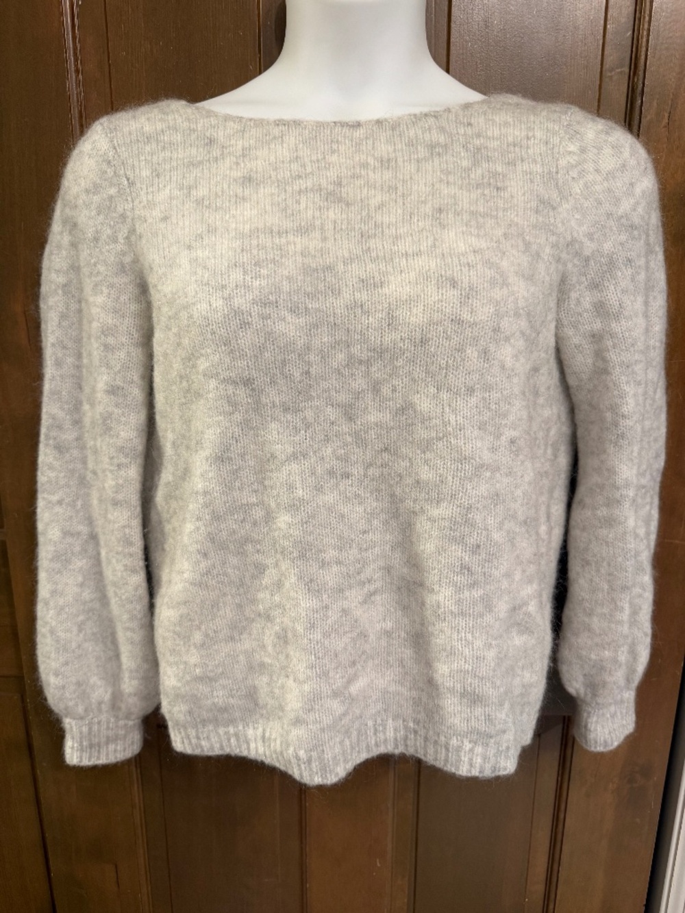 Sezane Alban Open Tie Back Jumper Sweater Size M Mohair Wool Blend Beige